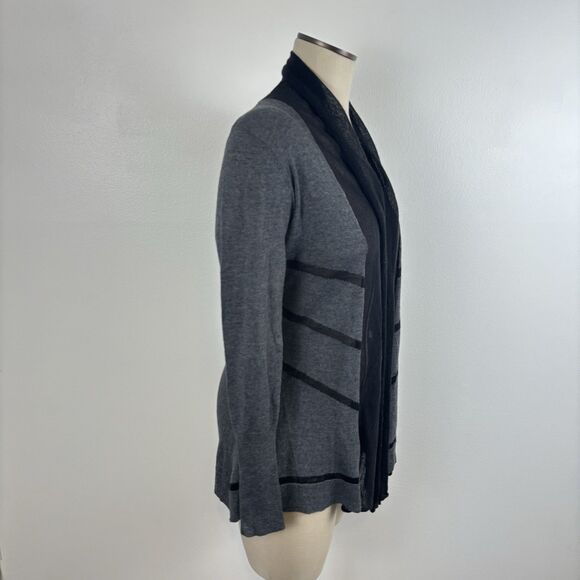 Fate Womens XS Black Upson Stitchfix Draped Open Front Cardigan Light Sweater - Picture 4 of 8